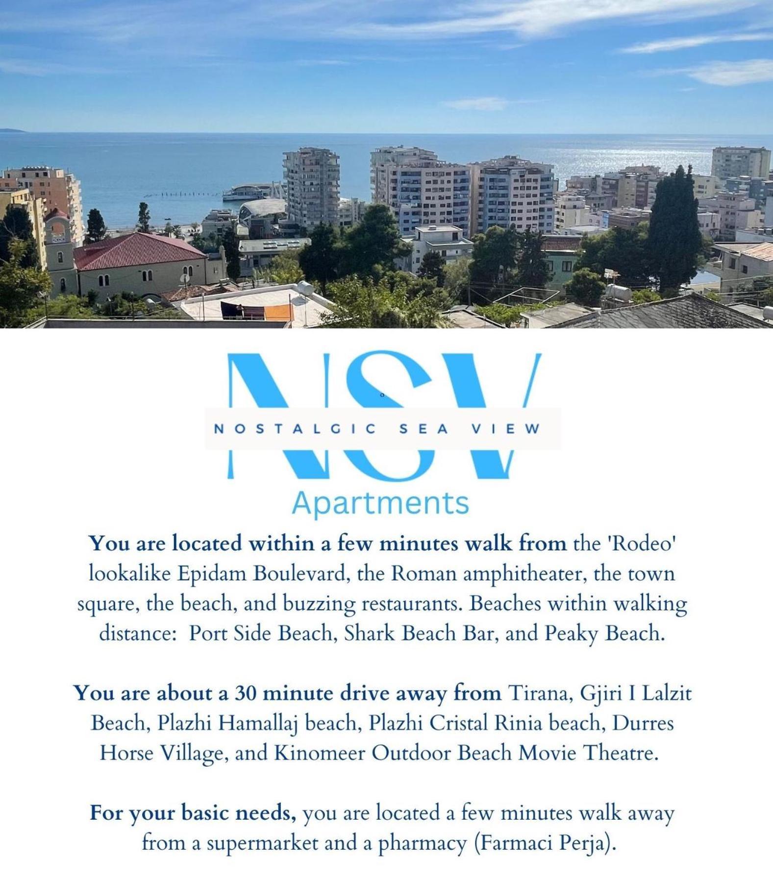 Nostalgic Sea View Apartments Δυρράχιο Εξωτερικό φωτογραφία